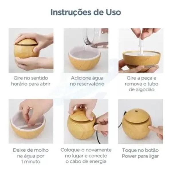 Imagem de Difusor Umidificador Aromatizador De Ambiente Óleo Essêncial - USB