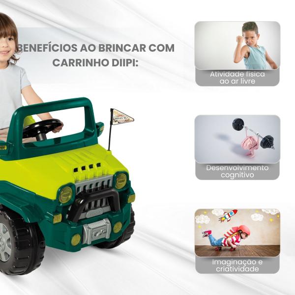 Imagem de Diipi Verde Carrinho de Passeio infantil com Haste Direcionavel CALESITA BRINQUEDOS 