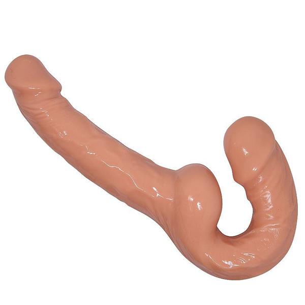 Imagem de Dildo Duplo de Casal Strapless Penetrador com Plug Vaginal Harness Silicone 15,1 cm x 3,6 cm