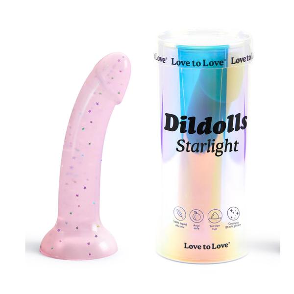 Imagem de Dildo em Silicone Starlight Dildolls LoveToLove 14cm x 3,6cm 250g com Base p/ Grudar ou Cinta Harness Dildo em Silicone