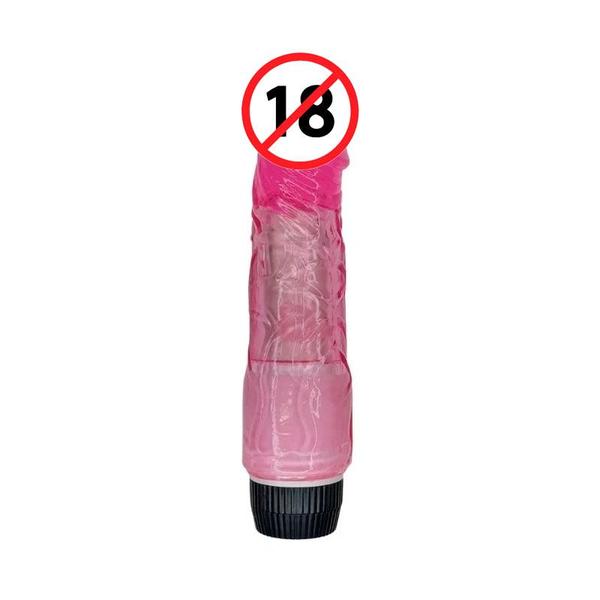 Imagem de Dildo Pênis em Silicone Cristal Colorido Curvado com Veias e Glande a Pilhas 19cm