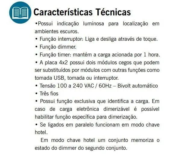 Imagem de Dimer Interruptor Touch Variador De Luminiosidade Ventilador