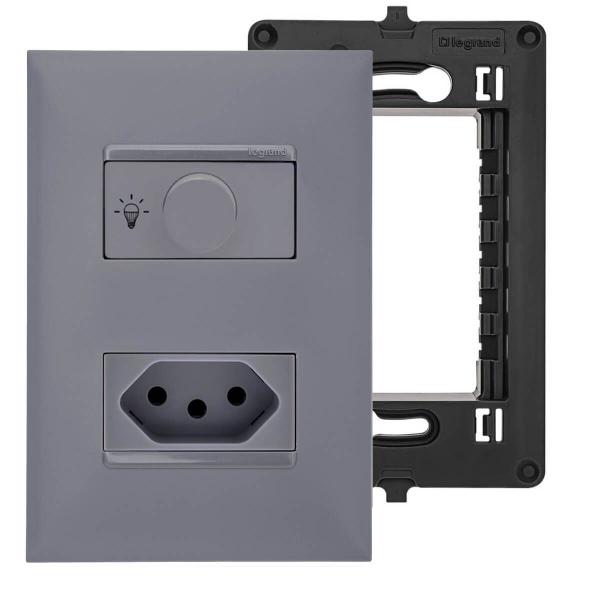 Imagem de Dimmer Com Tomada 20A Cinza Pial Plus+ Legrand p/ Lâmpada Led