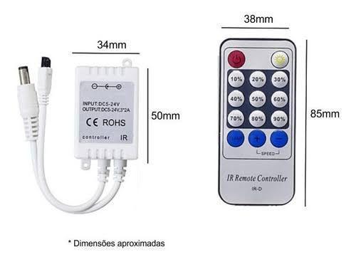 Imagem de Dimmer Fita LED com Controle Remoto 12V 24V 6A