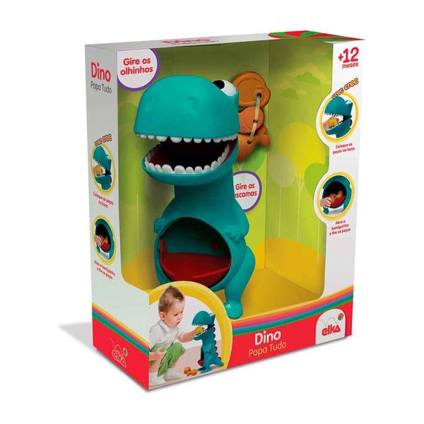 Imagem de Dino Papa Tudo Elka Boneco Brinquedo De Encaixar Para Bebês Crianças +12 Meses