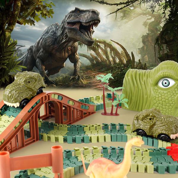 Imagem de Dinosaur Track Toys GIAT Dinosaur Race Car com luz e som