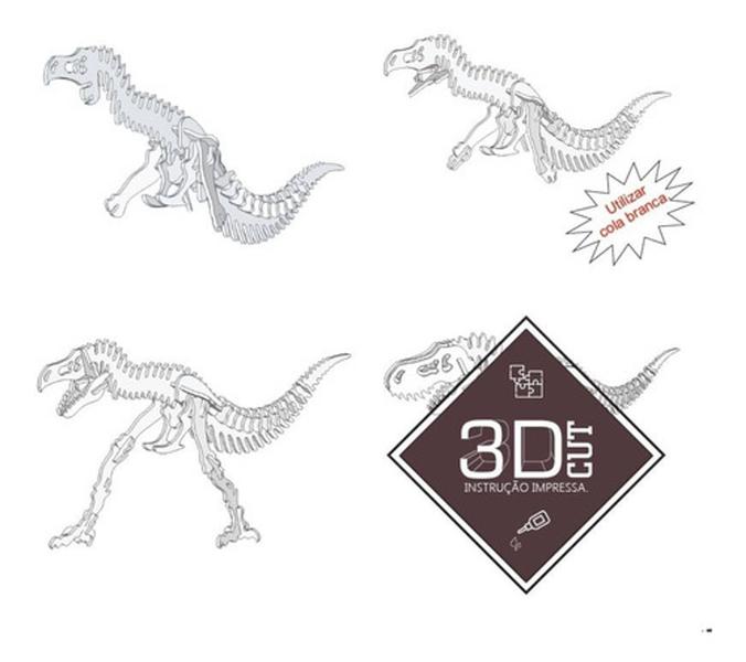 Imagem de Dinossauro Alossauro. Quebra Cabeça 3d. Em Mdf