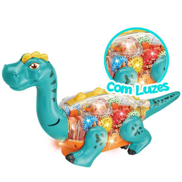 Imagem de Dinossauro Anda Bate E Volta Com Sons Luzes Engrenagens - Dm Toys