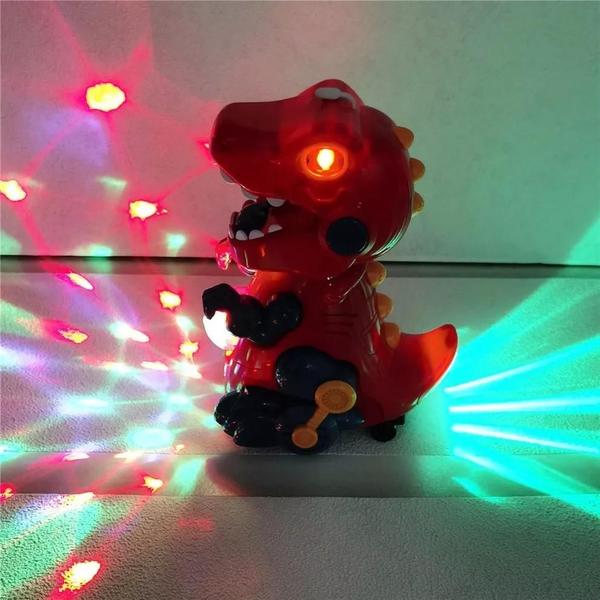 Imagem de Dinossauro Bate e Volta Lança Bolha  Musical Brinquedos de Iluminação Soprador Automático