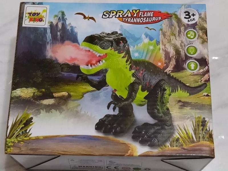 Imagem de Dinossauro Brinquedo Anda Solta Fumaça Com Luz e Som.