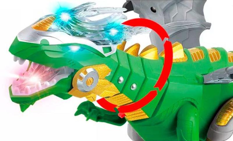 Imagem de Dinossauro Brinquedo Anda Solta Fumaça Com Luz e Som