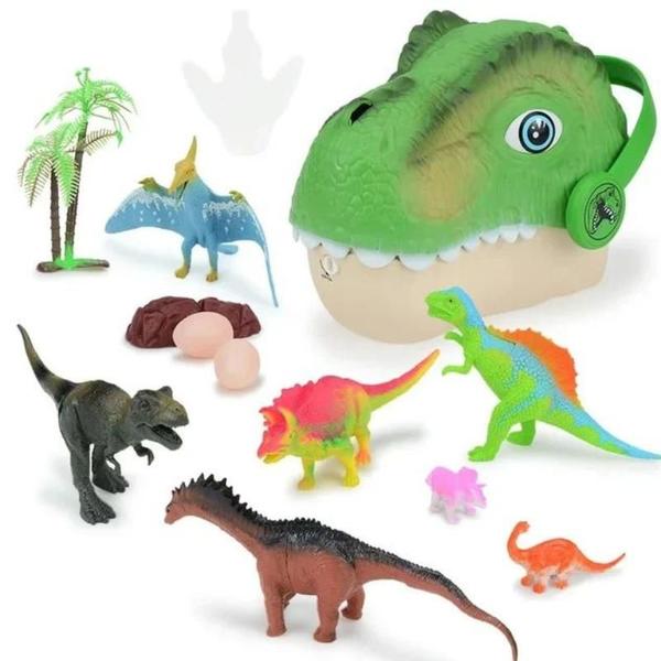 Imagem de Dinossauro Cabeça Dino Bolsinha Com Miniaturas De Dino