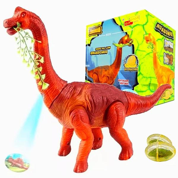 Imagem de Dinossauro de Brinquedo Bota Ovos Anda Emite Som e Luz com Projetor