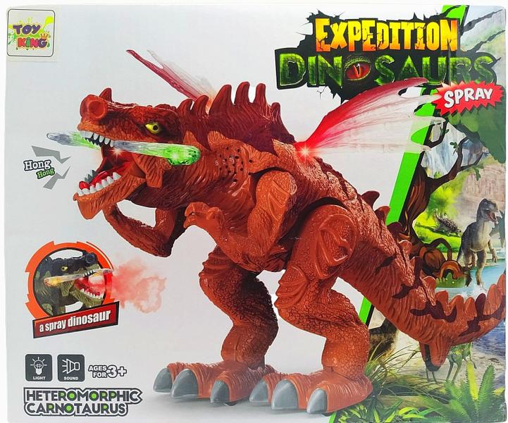 Imagem de Dinossauro de Brinquedo Dragão com Xifre Anda Solta Fumaça Emite Som e Luz