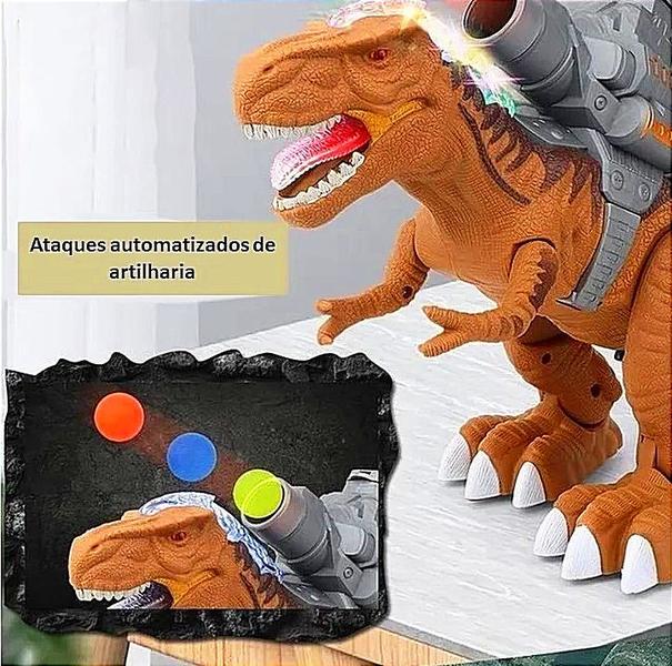 Imagem de Dinossauro de Brinquedo Grande Lança Bola Com Som e Luzes