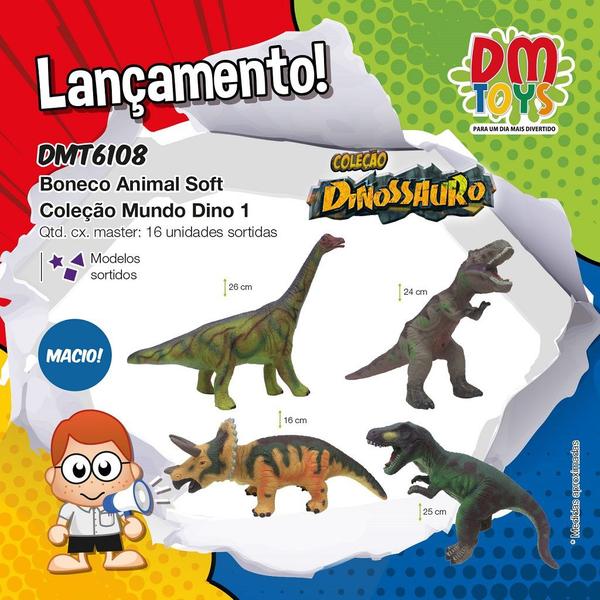 Imagem de Dinossauro de Brinquedo Infantil Dino Sortido 6108 - DmToys