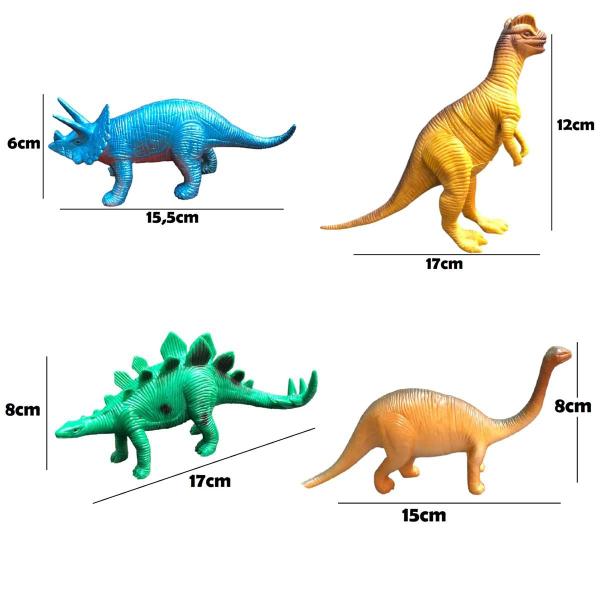 Imagem de Dinossauro De Brinquedo Kit Coleção 12 Peças De Borracha