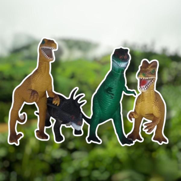 Imagem de Dinossauro De Brinquedo Kit Coleção Peças De Borracha DINO