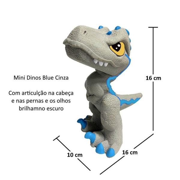 Imagem de Dinossauro de Brinquedo Vinil Velociraptor Mini Blue Pupee