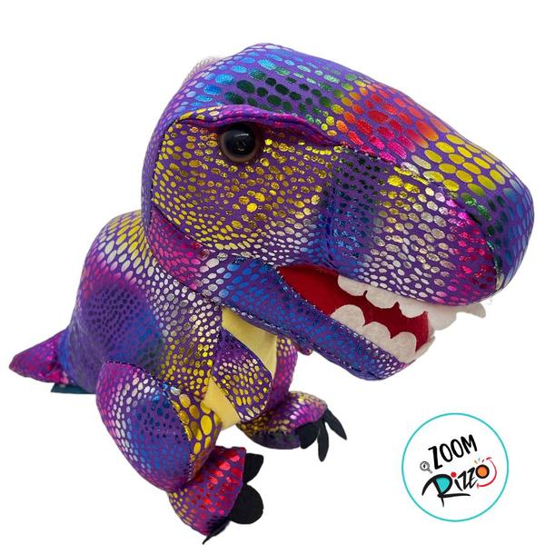 Imagem de Dinossauro de Pelúcia Colorido - Roxo - 20cm - 1 unidade - Rizzo