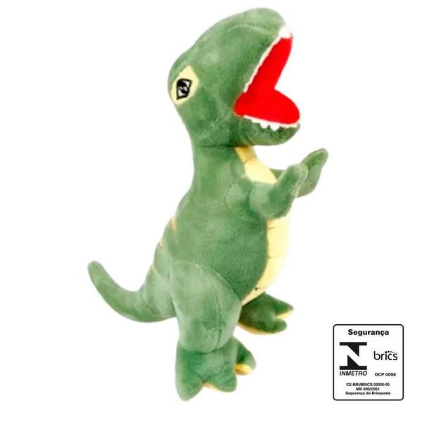 Imagem de Dinossauro De Pelucia TRex Com Ventosa Verde BBR Toys