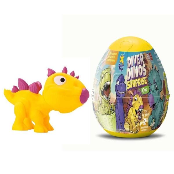 Imagem de Dinossauro Diver Dinos Ovo Surpresa Divertoys R.8294 Amarelo