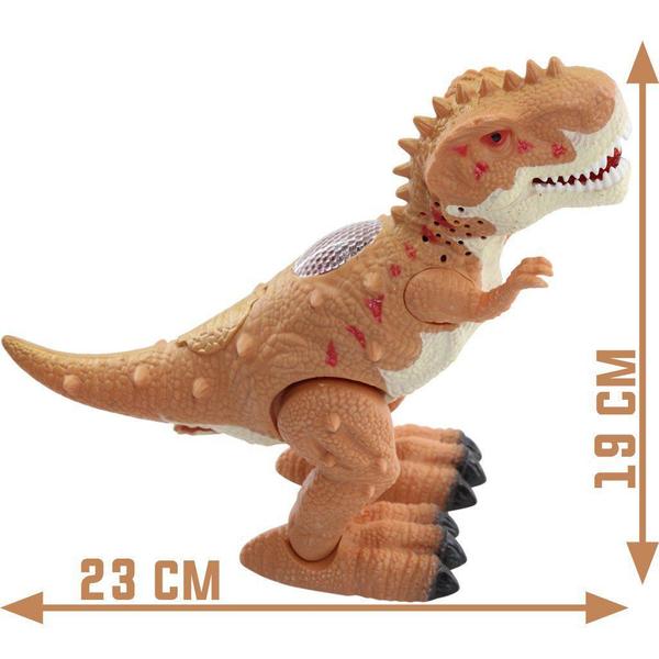 Imagem de Dinossauro Miniatura T-Rex Luz Som Movimento Bota Ovos Bege