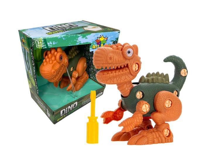 Imagem de Dinossauro Monta Desmonta Com Ferramenta Brinquedo Infantil Laranja