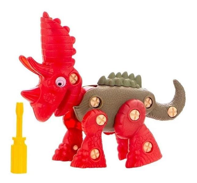 Imagem de Dinossauro Monta Desmonta Ferramenta Brinquedo Infantil Vermelho