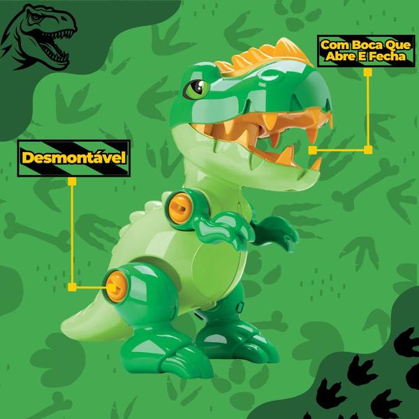 Imagem de Dinossauro Monta E Desmonta Brinquedo Didático Infantil Menino E Menina