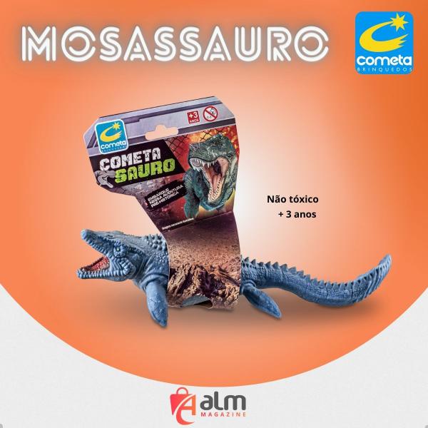 Imagem de Dinossauro Mosassauro - Cartela 30cm Grande Vinil Macio Crocodilo Cometa