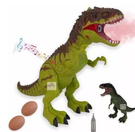 Imagem de Dinossauro Rex Brinquedo Anda Solta Fumaça Bota Ovo Luz Som