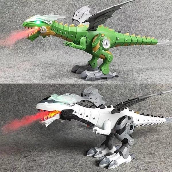 Imagem de Dinossauro Robo com asas solta fumaça e anda   com luz e som