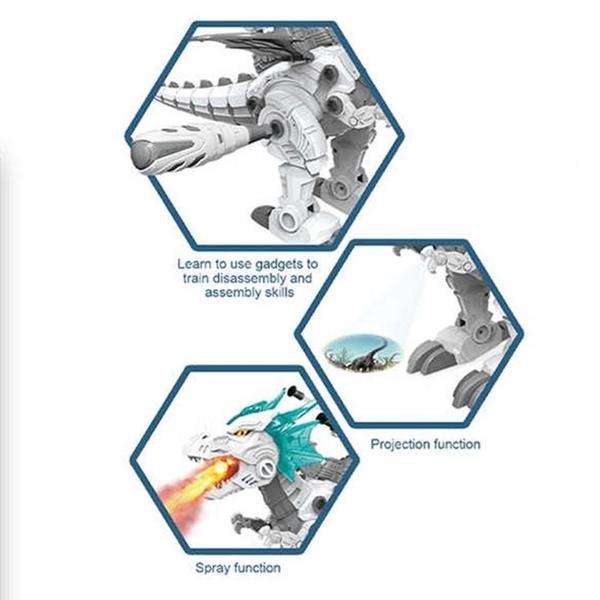 Imagem de Dinossauro robô interativo  controle remoto com projetor míssil e nevoa de fumaça