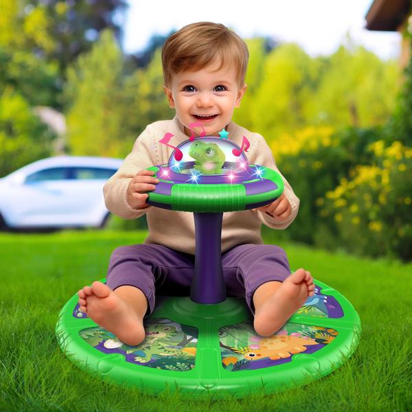 Imagem de Dinossauro Sit and Spin Toy Flooyes para crianças e meninos de 1 a 3 anos