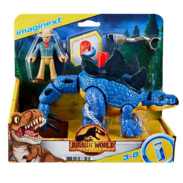 Imagem de Dinossauro Stegosaurus e Dr Grant Jurassic World - Mattel