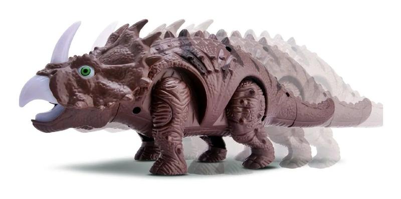 Imagem de Dinossauro  Triceratops  C/ Som Luz E Movimento Anda Bee Toys