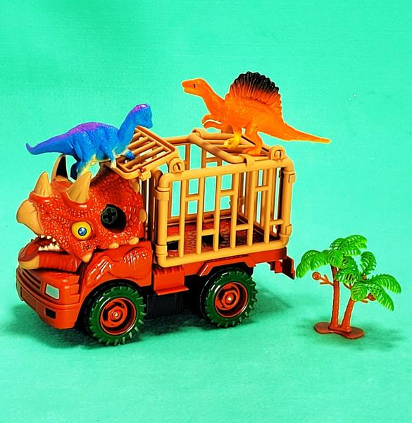 Imagem de Dinossauro Truck Braskit Caminhao Desmontavel Friccao Brinquedo Recreativo Marrom