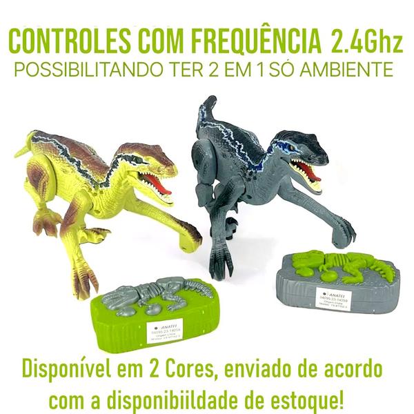 Imagem de Dinossauro Velociraptor Luz Som Controle Remoto Recarregável