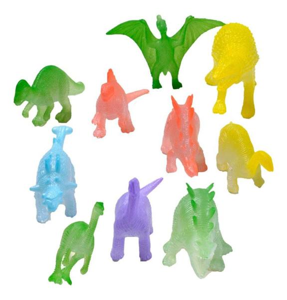 Imagem de Dinossauros Animais Jurassicos Brilha Miniatura Maquete 10pc