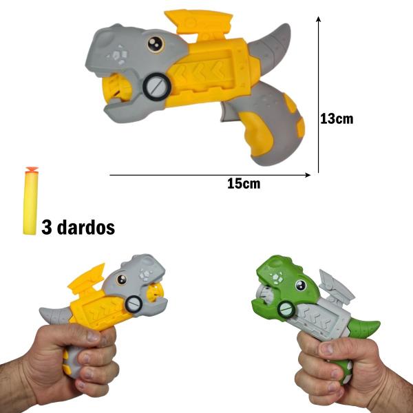 Imagem de Dinossauros Brinquedo Lança Dardos Dino Baby Com 3 Dardos