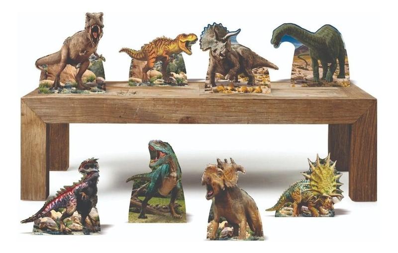 Imagem de Dinossauros Kit 8 Enfeites De Decoração De Festa Infantil