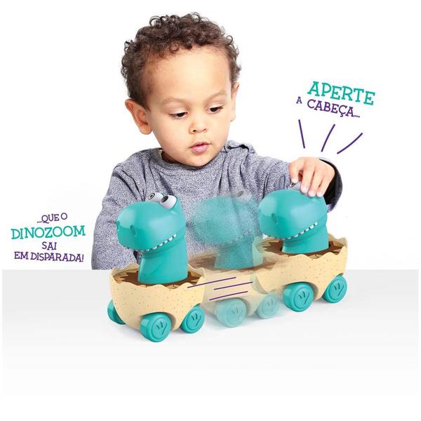 Imagem de Dinozoom Dinossauro De Brinquedo Azul Boneco Carrinho Com Rodinhas - Elka Brinquedos