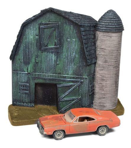 Imagem de Diorama Dodge Charger 1969 Laranja Johnny Lightning 1/64