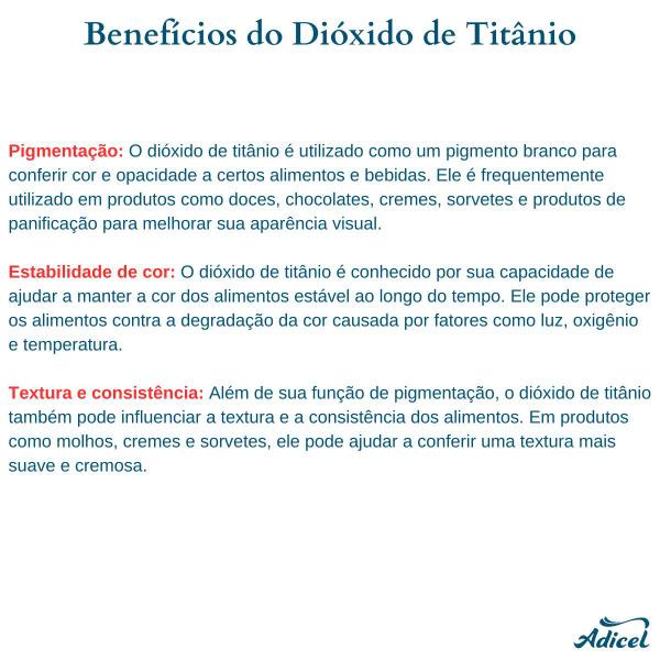 Dióxido de Titânio - 500g - Adicel Ingredientes Imagem de Dióxido de Titânio - 500g
