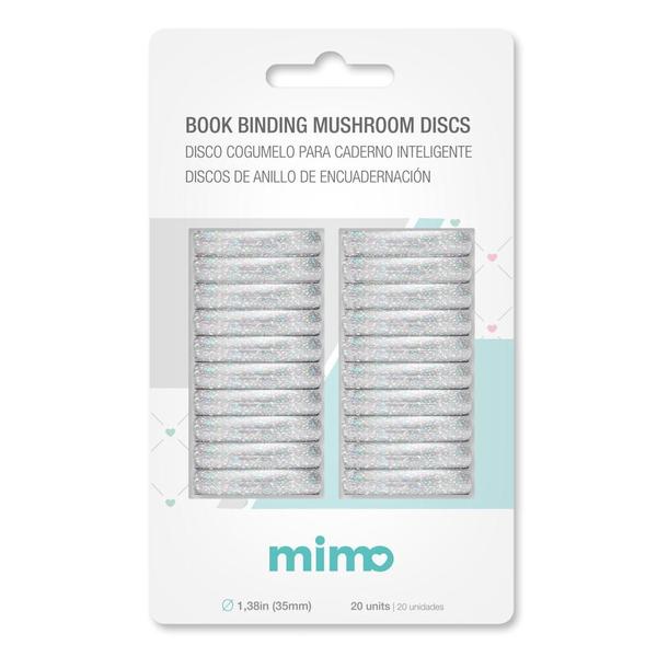 Imagem de Disco Cogumelo para Caderno Inteligente Glitter Iridescente Mimo - 35 mm - 20 Unids