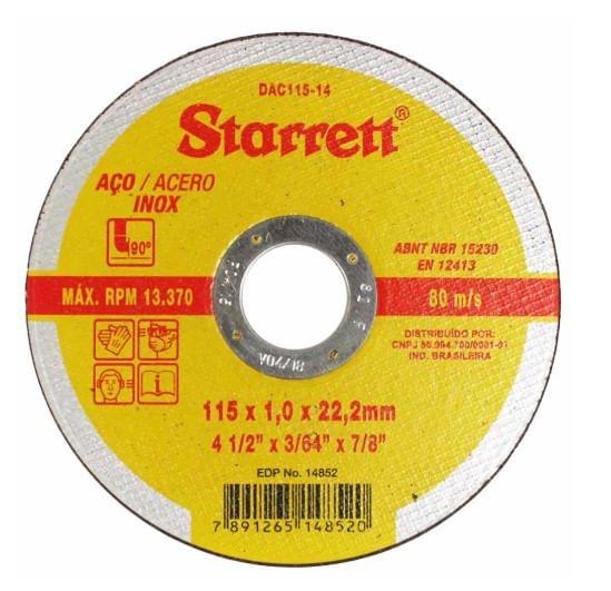 Imagem de Disco Corte 04.1/2"" 115,0x1,0x22,2 Starrett