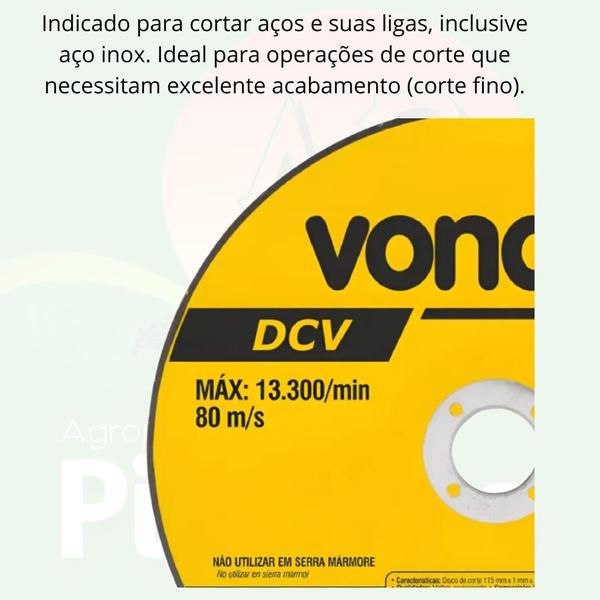 Imagem de Disco corte 115,0x1,0x22,23 DCV Vonder