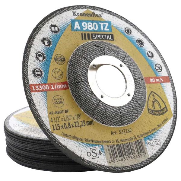 Imagem de Disco Corte 4.1/2 Ultrafino 0.8 Kronenflex A980TZ Klingspor para Esmerilhadeira