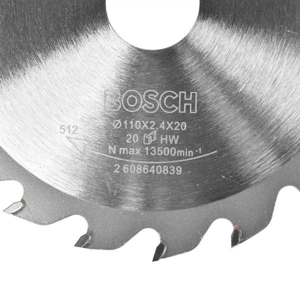 Imagem de Disco Corte Bosch 20 Dentes 4.3/8" x 20 (110 mm) p/ Optiline Wood Serra Circular  p/ Madeira 2 608 640 839